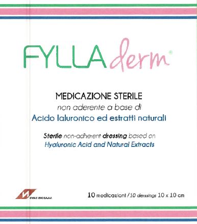 svas medicazione non aderente fylladerm a base di acido ialuronico 10 x 10 cm 10 buste fylladerm