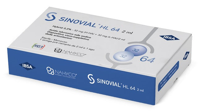 ibsa farmaceutici siringa intra articolare sinovial hl 64 acido ialuronico sale sodico 32 32mg h ha 32mg h la2ml 2 ml sinovial ean 8033638955475