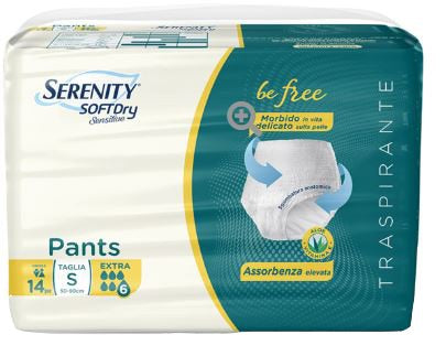 serenity serenity pants sd sensitive be free super taglia s 14 pezzi serenity ean 8058150568750