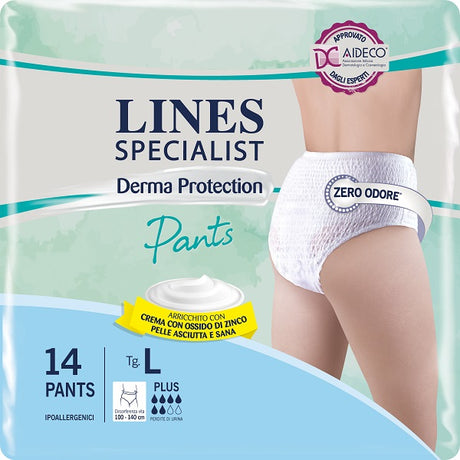 fater adult pannolone per incontinenza lines specialist derma pants plus l 14 pezzi lines ean 8001480503809