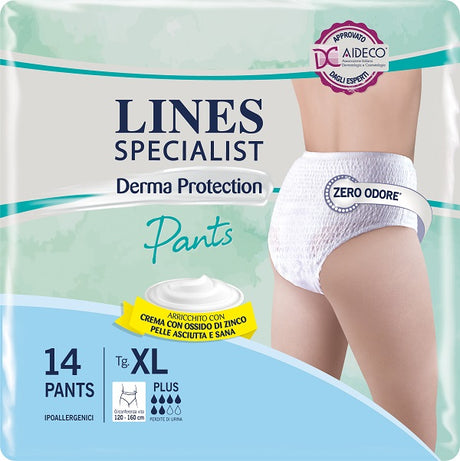 fater adult pannolone per incontinenza lines specialist derma pants plus xl 14 pezzi lines ean 8001480406032
