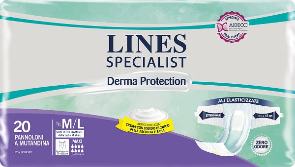 fater spa pannolone a mutandina lines specialist derma maxi ml 20 pezzi ean 8001480503991