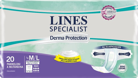 fater spa pannolone a mutandina lines specialist derma maxi ml 20 pezzi ean 8001480503991