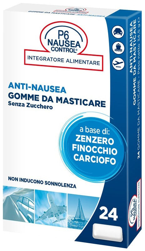 consulteam p6 nausea control 24 gomme da masticare senza zucchero p6 nausea control ean 8030936200061