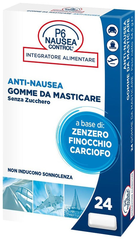 consulteam p6 nausea control 24 gomme da masticare senza zucchero p6 nausea control ean 8030936200061