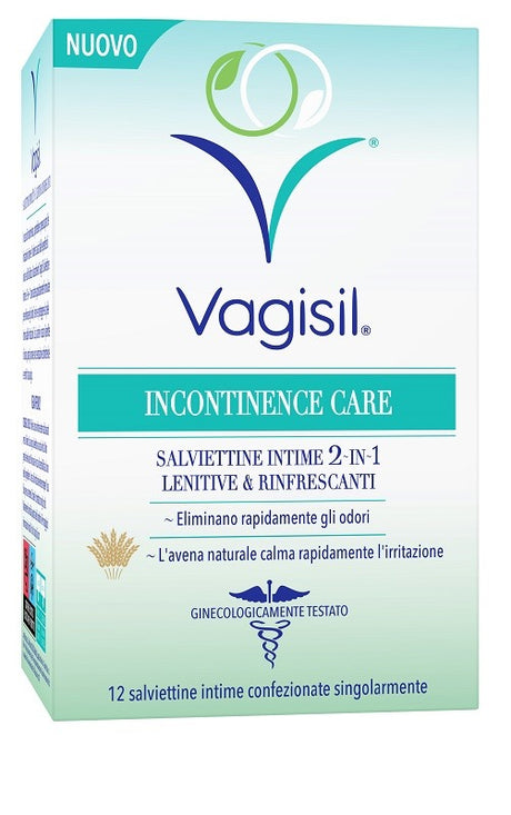 combe italia vagisil incontinence care salviettine intime 2in1 lenitive rinfrescanti 12 pezzi vagisil ean 8413853798000