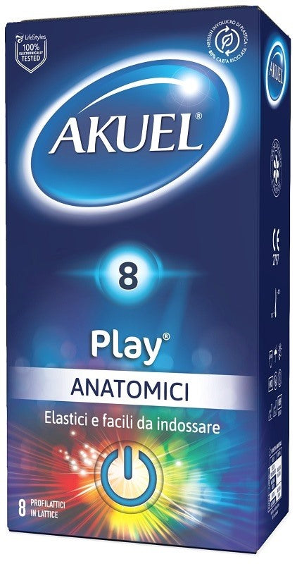 pikdare profilattico akuel play anatomico 8 pezzi akuel ean 5011831089299