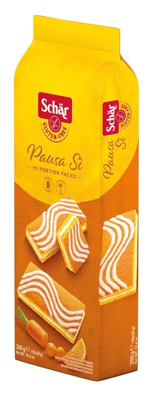 schar uno schar pausa si merendine di pan di spagna al gusto di carota e arancia 10 porzioni da 30 g schar ean 8008698009758