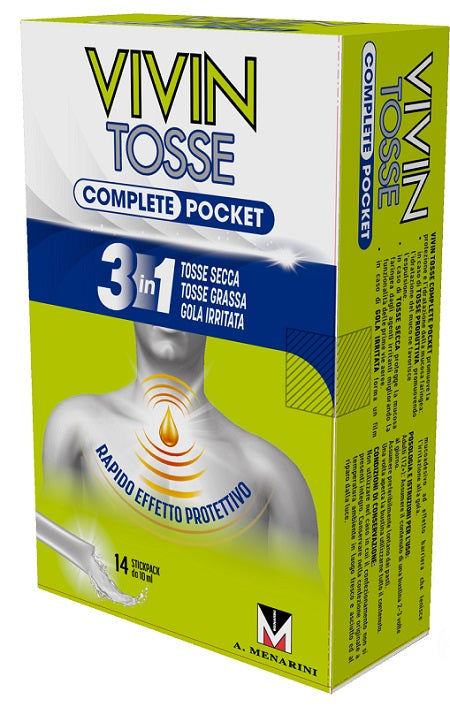 menarini otc vivin tosse complete pocket 14 stick pack da 10 ml vivin ean 8059591080870