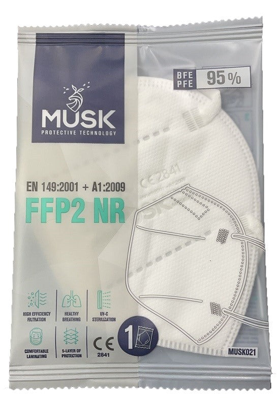musk medikal tekstil plastik musk mascherina ffp2 musk021 white 10 pezzi ean 8682764772267