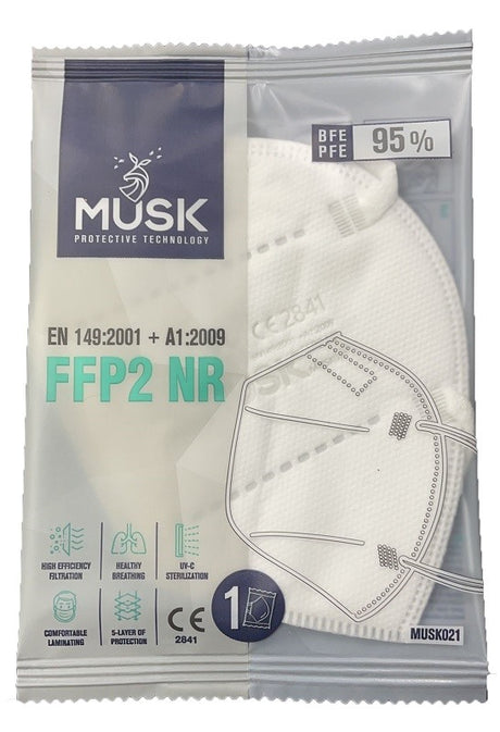 musk medikal tekstil plastik musk mascherina ffp2 musk021 white 10 pezzi ean 8682764772267