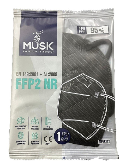 dispositivi anti covid musk mascherina ffp2 musk021 black 10 pezzi ean 8682764772274