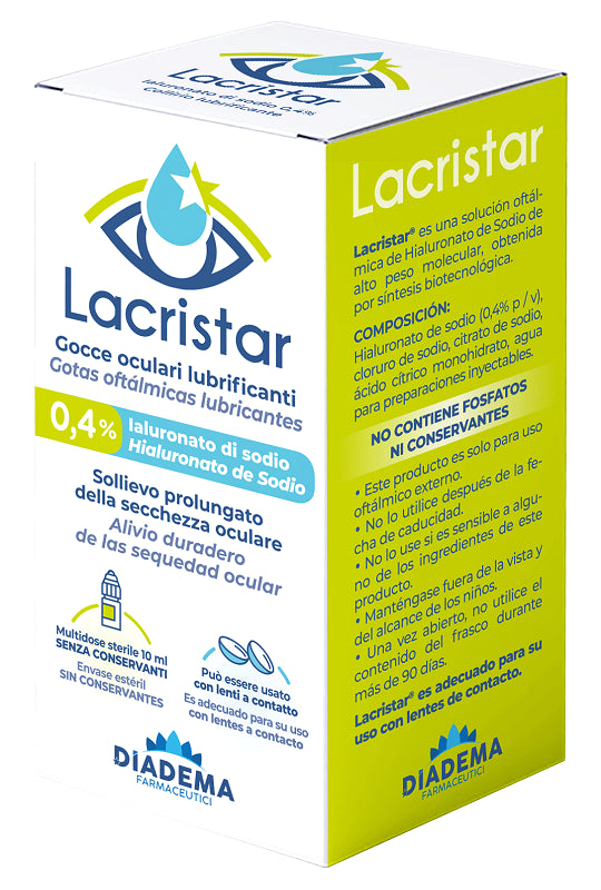 diadema farm lacristar gocce oculari lubrificanti 04 ialuronato di sodio multidose 10 ml ean 8055727781017