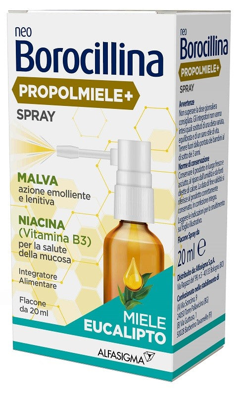 alfasigma chc neoborocillina propolmiele spray miele eucalipto 20 ml neoborocillina
