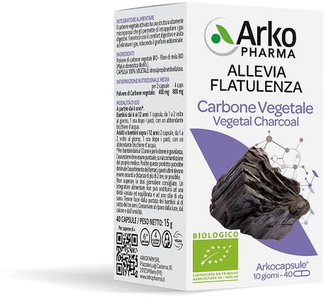 arkofarm arko capsule carbone vegetale bio 40 capsule arkofarm ean 3578836210018