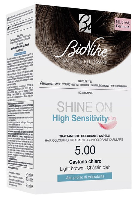 icim bionike shine on high sensitivity plus castano chiaro 500 rivelatore in crema 75 ml crema colorante 50 ml bionike ean 8029041169837