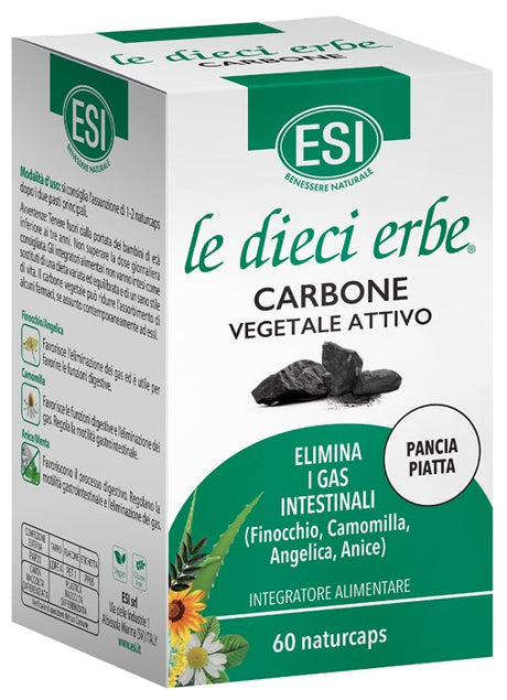 esi esi le dieci erbe carbone vegetale attivo 60 naturcaps esi ean 8008843134311