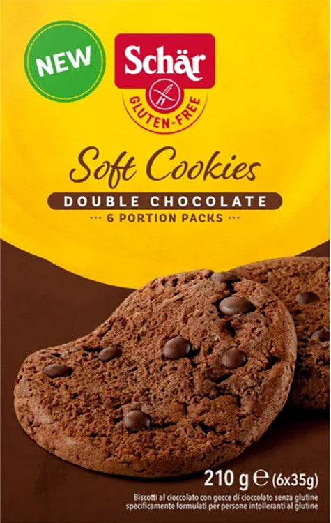 schar due schar soft cookie double chocolate 210 g schar ean 8008698040126
