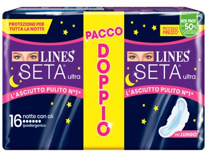 fater femcare lines seta ultra assorbenti notte vp dwct 16 pezzi lines ean 8001480408456
