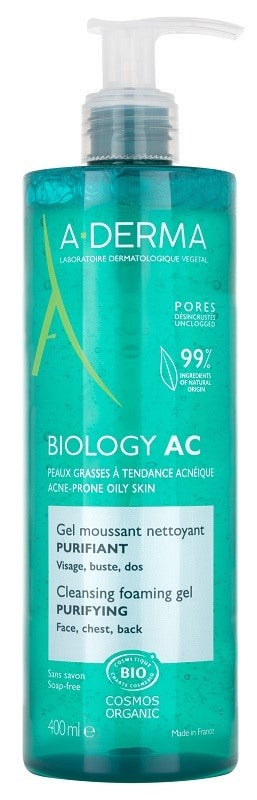 pierre fabre aderma biology ac gel detergente schiumogeno purificante 400 ml a derma ean 3282770153002