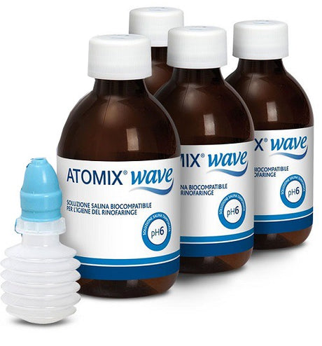 tred atomix wave dispositivo per igiene rinofaringea atomix soluzione salina 4 flaconi da 250 ml tred ean 8059340540013