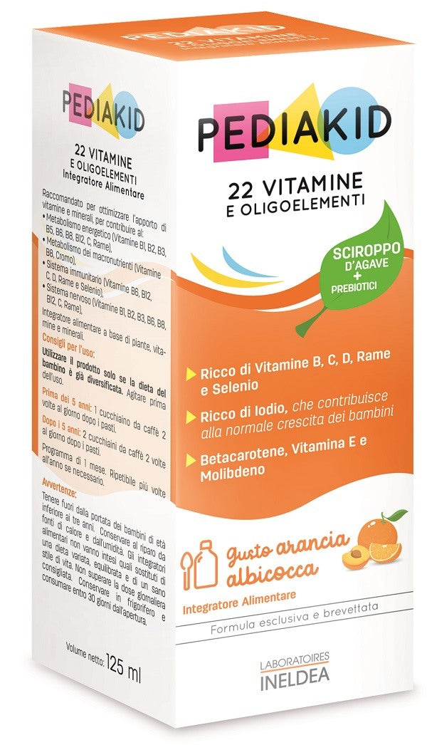 pediakid pediakid 22 vitamine e oligoelementi sciroppo 125 ml ean 3700225600258