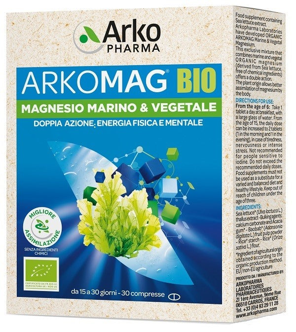 arkofarm arkomag bio magnesio marino vegetale 30 compresse arkofarm ean 3578836224060