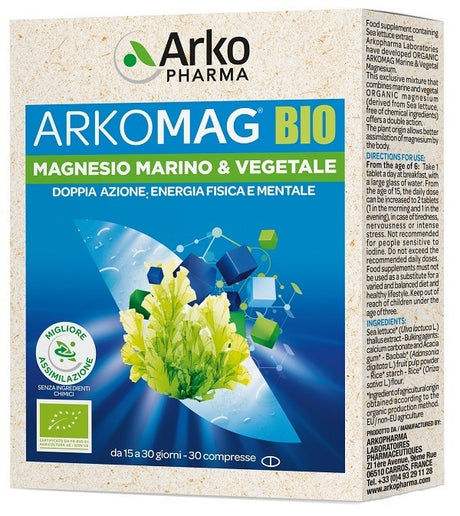 arkofarm arkomag bio magnesio marino vegetale 30 compresse arkofarm ean 3578836224060