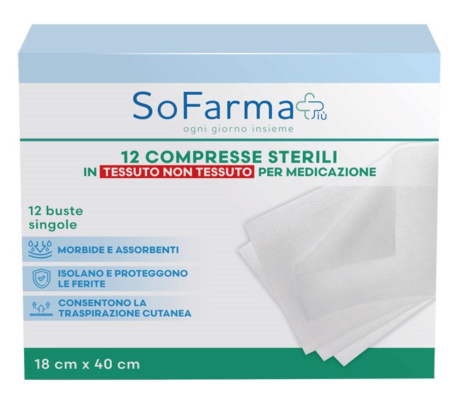 sofarmapiu garza compressa in tnt 18x40 cm 12 pezzi sofarmapiu sofarmapiu ean 8000246053282