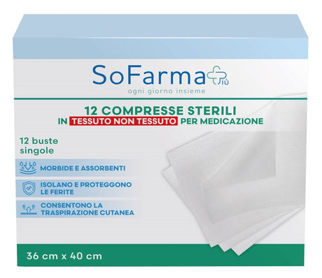 sofarmapiu garza compressa in tnt 36x40 cm 12 pezzi sofarmapiu sofarmapiu ean 8000246053299