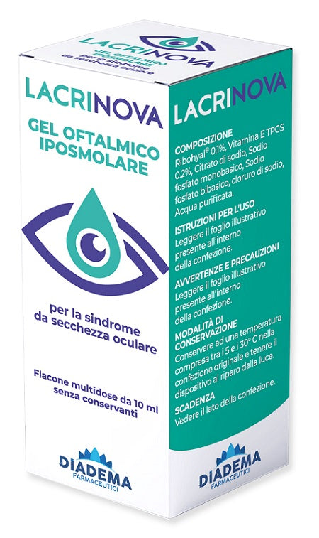 diadema farmaceutici lacrinova gel oftalmico iposmolare tb 10 ml ean 8055727780003