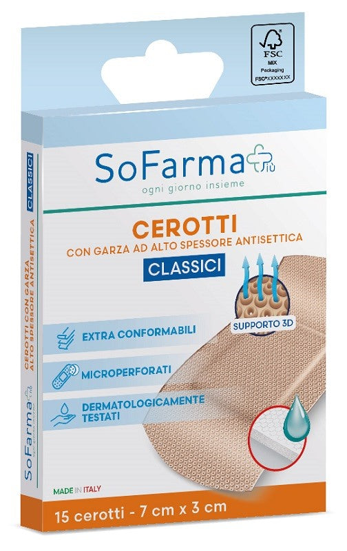 sofarmapiu cerotto classico 7x3 cm 15 pezzi sofarmapiu sofarmapiu ean 8017990084332
