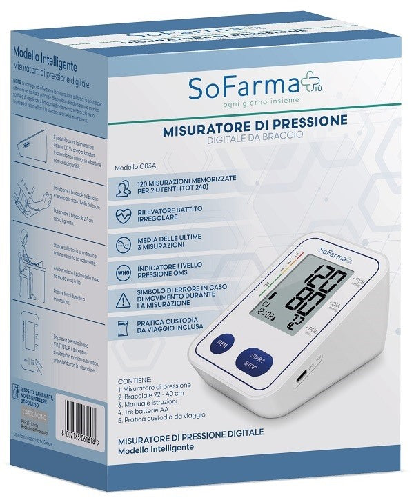sofarmapiu sfigmomanometro digitale da braccio sofarmapiu sofarmapiu ean 8002185061618