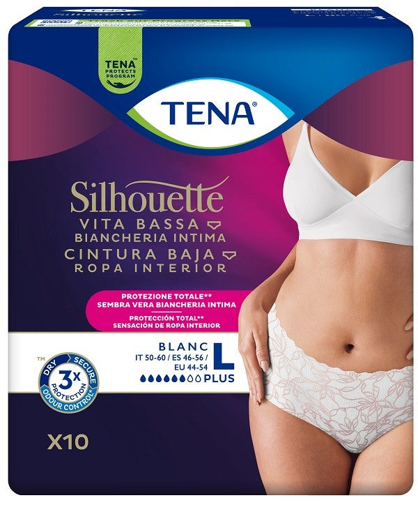 essity italy spa pannolone a mutandina assorbente tena silhouette plus white large 10 pezzi tena ean 7322542076873