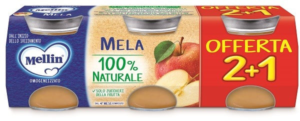 mellin mellin omogeneizzato mela 3pz da 100 g mellin ean 3041091950369