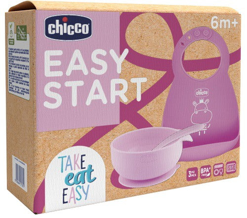 artsana chicco chicco set pappa silicone 6m rosa chicco ean 8058664171811