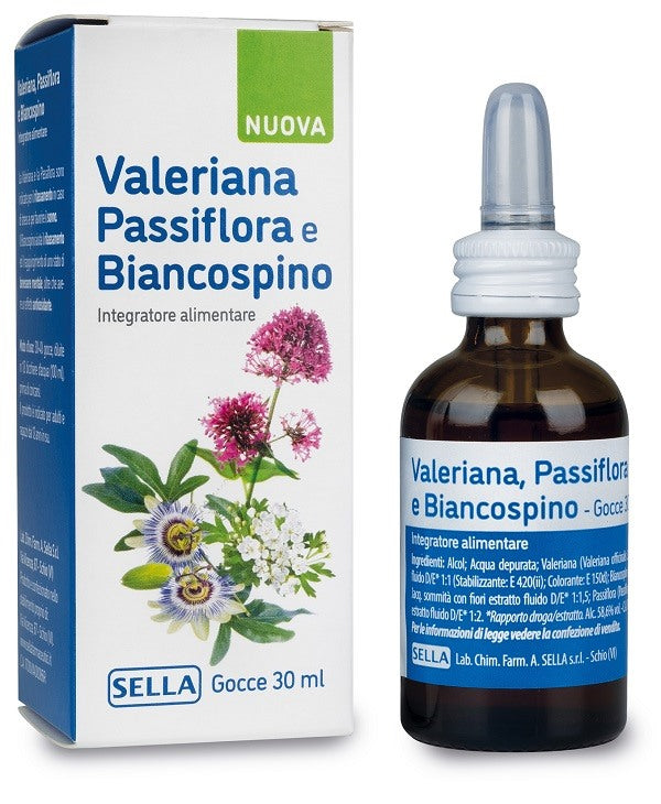 sella valeriana passiflora e biancospino gocce 30 ml ean 8032632602460