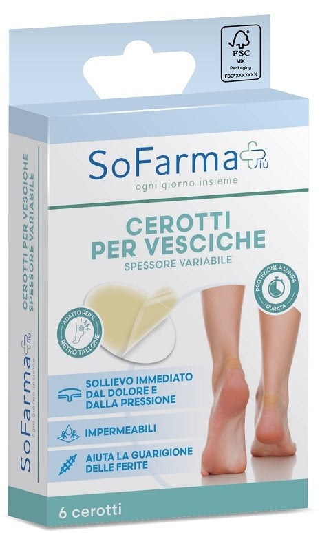 sofarmapiu cerotto vescica retrotallone ovale 44x66 mm sofarmapiu 6 epzzi sofarmapiu ean 8017990085100