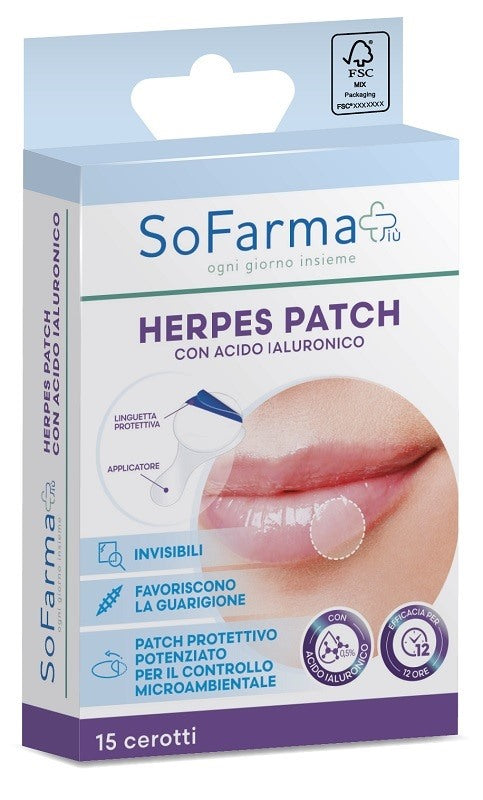 sofarmapiu cerotto herpes patch con acido ialuronico sofarmapiu 15 pezzi sofarmapiu ean 8017990085131