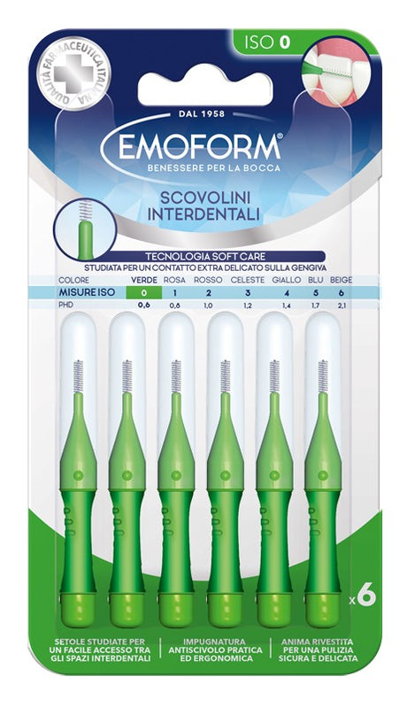 polifarma benessere emoform scovolino iso 0 verde 6 pezzi ean 8056772951011
