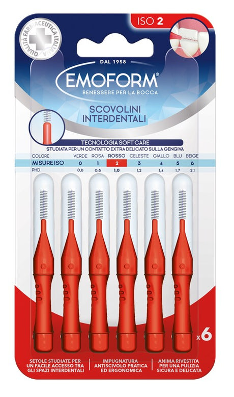 polifarma benessere emoform scovolino iso 2 rosso 6 pezzi ean 8056772951035