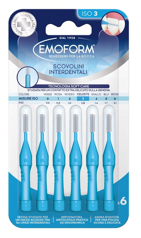 polifarma benessere emoform scovolino iso 3 celeste 6 pezzi ean 8056772951042