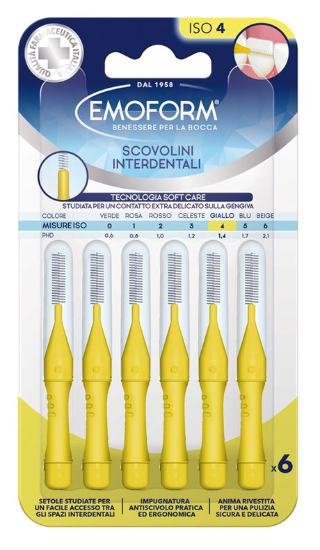 polifarma benessere emoform scovolino iso 4 giallo 6 pezzi ean 8056772951059