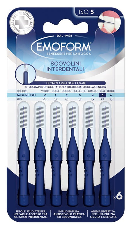 polifarma benessere emoform scovolino iso 5 blu 6 pezzi ean 8056772951066
