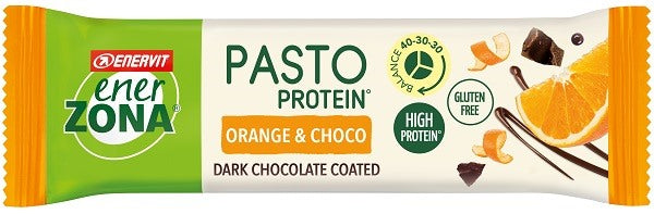 enervit enerzona pasto protein orangechoco barretta ricoperta con cioccolato fondente 58 g enervit ean 8007640823770