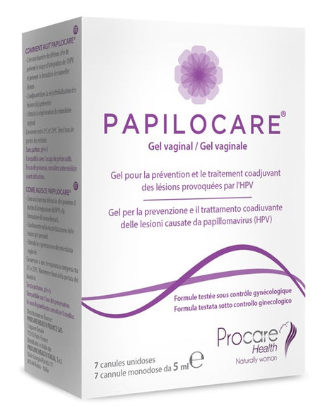 procare health italia papilocare gel vaginale 7 cannule monodose x 5 ml ean 8470001818164