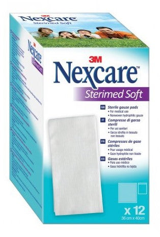 3m italia garza compressa sterile nexcare sterimed soft 18x40 cm mul tilingual 12 pezzi sterimed ean 4054596566033