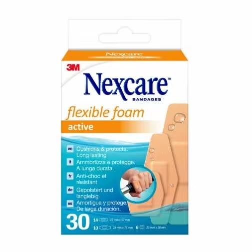 3m italia polifarma cerotto preparato nexcare active 360 gradi n1030asd04 assortiti 3 misure 6 cerotti 23x28mm 14 cerotti 22x57mm 10 cerotti 28x76mm nexcare ean 4054596758742