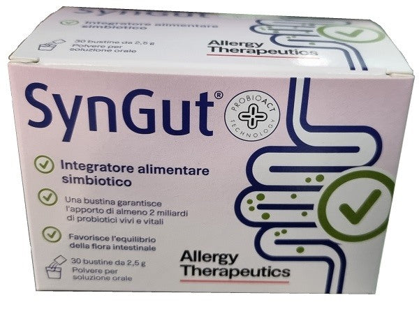 allergy therapeutics it syngut 30 bustine di liofilizzato da 25 g in astuccio 75 g ean 5055201700391