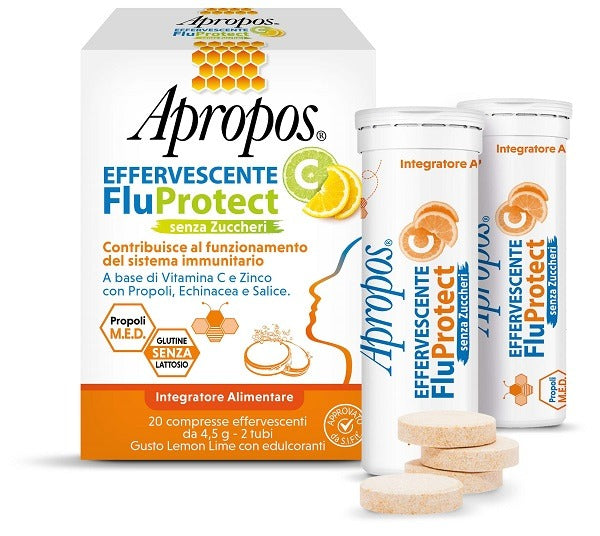 apropos apropos effervescente c fluprotect senza zuccheri 20 compresse effervescenti apropos ean 8026486019215